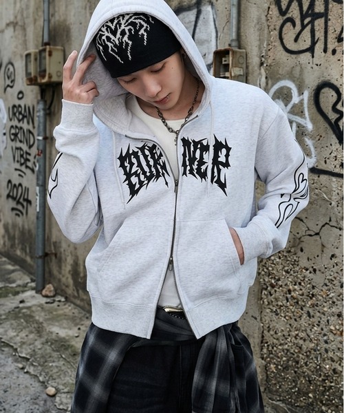 SPINNS（スピンズ） パーカー 「内田金吾くん着用」短丈ダブルジップ