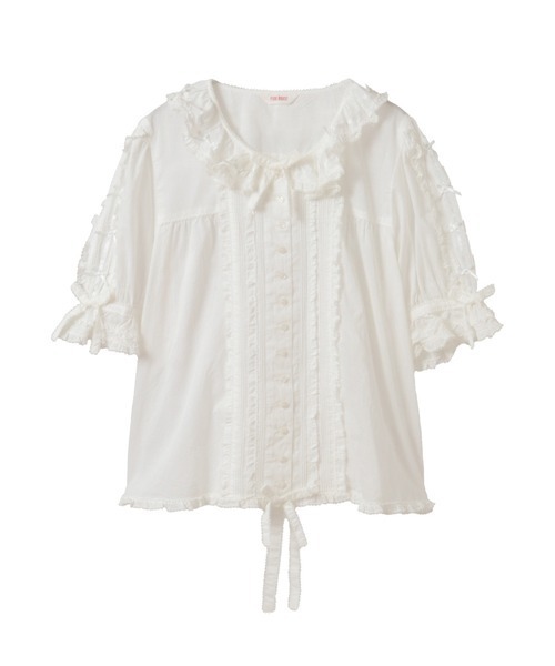 PINK HOUSE（ピンクハウス） ブラウス シャツ ローンフリルブラウス