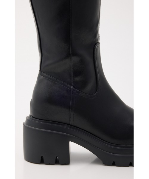 SLY（スライ） ブーツ 「美脚チートブーツ」SQUARE TOE KNEE BOOTS