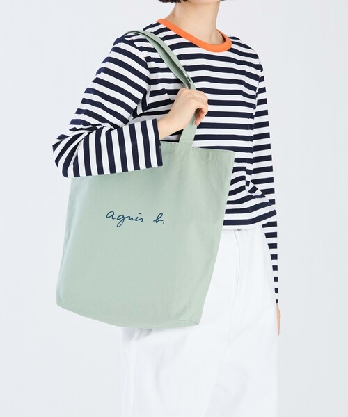 agnes b.（アニエスベー） トートバッグ ロゴ コットン リバーシブル