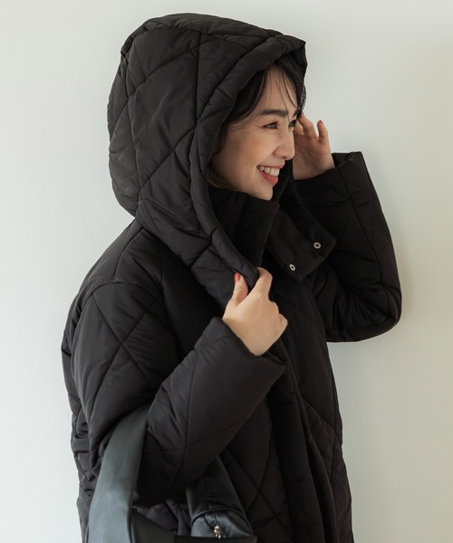 coca（コカ） ダウン ダウンジャケット ダイヤキルトフード付きロング