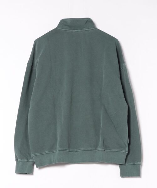 NO WAY トレーナー スウェット /ピグメント加工 裏毛ハーフジップ