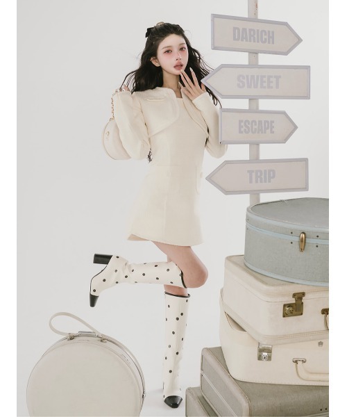 Darich（ダーリッチ） ブーツ バイカラードットロングブーツ