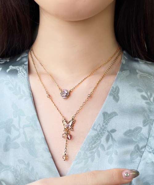 ANNA SUI（アナスイ） ネックレス 蝶 バラモチーフ 2点セット