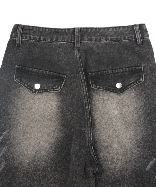 ジーンズ デニム デニムパンツ Y2Kペイントワイドバギーデニム