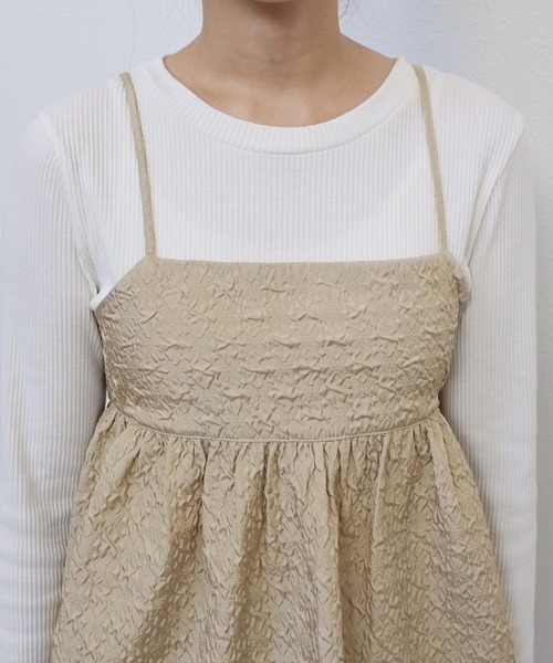 andme（アンドミー） キャミソール ふくれジャガードペプラム