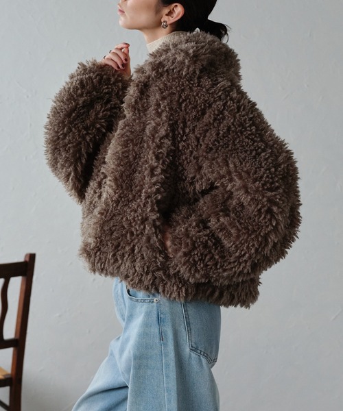 r.（アールドット） ブルゾン アウター プードルファー 2wayカラー