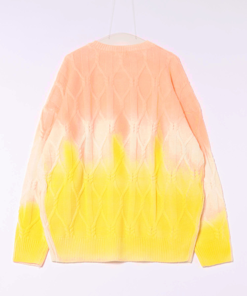 セーター ニット a.p.o.v. グラデーションケーブルニットセーター