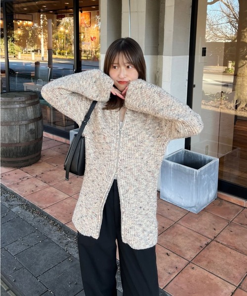 raffime（ラフィミー） ニット セーター ダブルジップミックスカラー