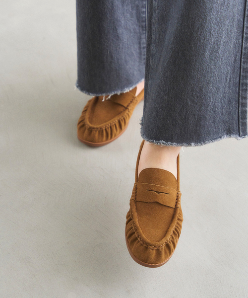 LE TALON（ル タロン） ローファー レザーソフトギャザーローファー