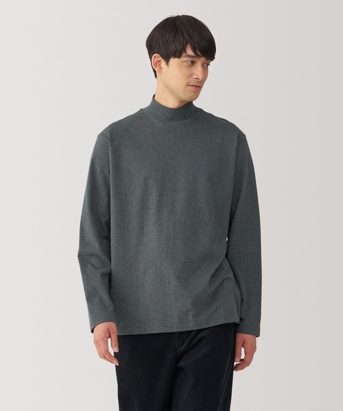 無印良品（MUJI） tシャツ 紳士 起毛ハイネック長袖Tシャツ メンズ