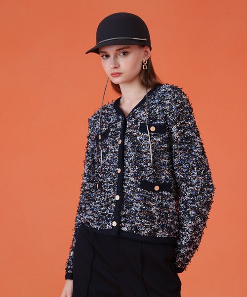 ANAYI（アナイ） カーディガン メランジュツイード カーディガン