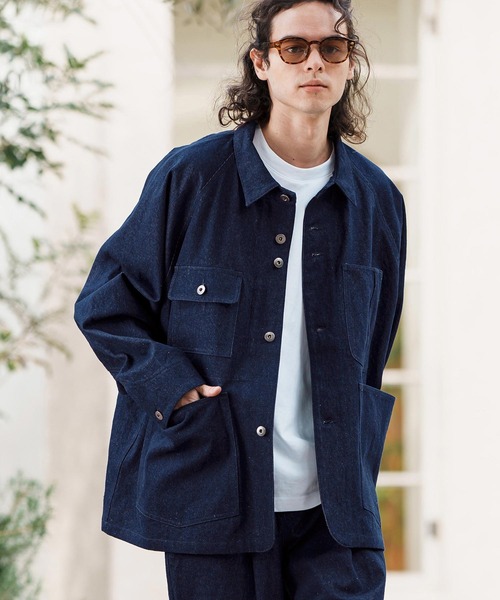 CAMBIO（カンビオ） カバーオール mj10555-ラグランスリーブデニム