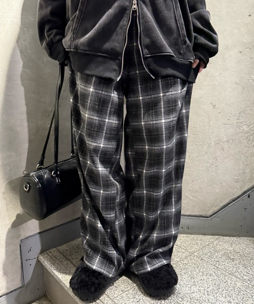 パンツ チェックワイドパンツ レディース メンズ : ZOZOTOWN Yahoo!店