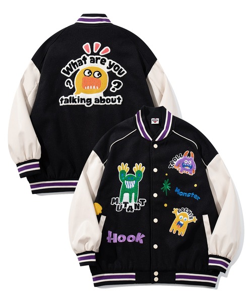 スタジャン HOOK -original- サガラ刺繍ワッペンスタジャン メンズ