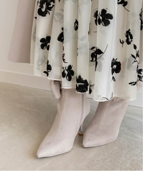 RANDA（ランダ） ブーツ 2WAY ビジュー×リボン ショートブーツ