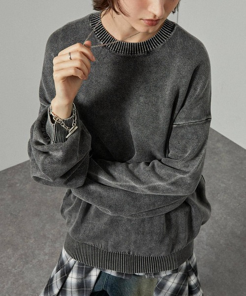 セーター ニット 「Alfred Alex」ヴィンテージ加工 スノーウォッシュ