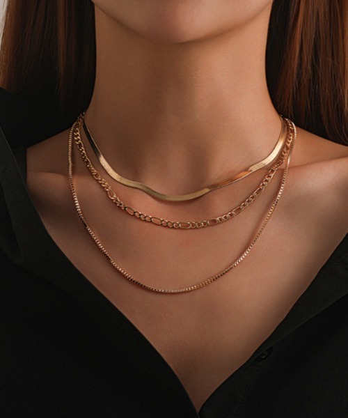 チョーカー 「NiiNa」トリプルチェーンチョカー（3連ネックレス