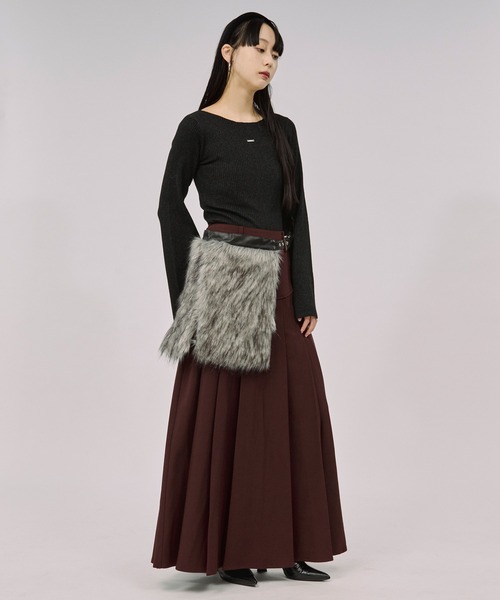 Ezick ベルト fur like belt フェイクファーベルト レディース