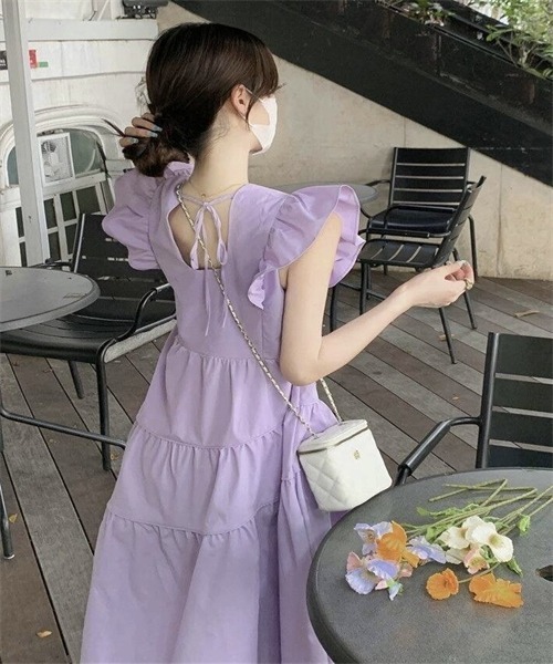 FREE STYLISTS ワンピース 肩フリルディアートワンピース : ZOZOTOWN