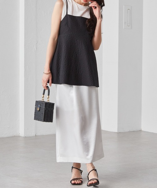 RANAN（ラナン） キャミソール ぽこぽこジャカードキャミブラウス