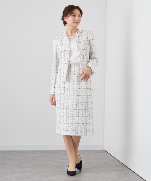 ANAYI（アナイ） ジャケット ノーカラージャケット ミックスツイード