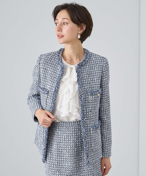 ANAYI（アナイ） ジャケット ノーカラージャケット ミックスツイード