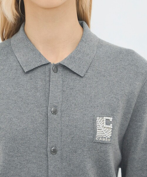 CABaN（キャバン） カーディガン コットンカシミヤ パールロゴポロ