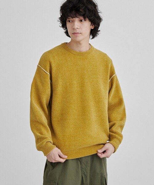 coen（コーエン） セーター ニット 「洗える」ダブルフェイスクルー