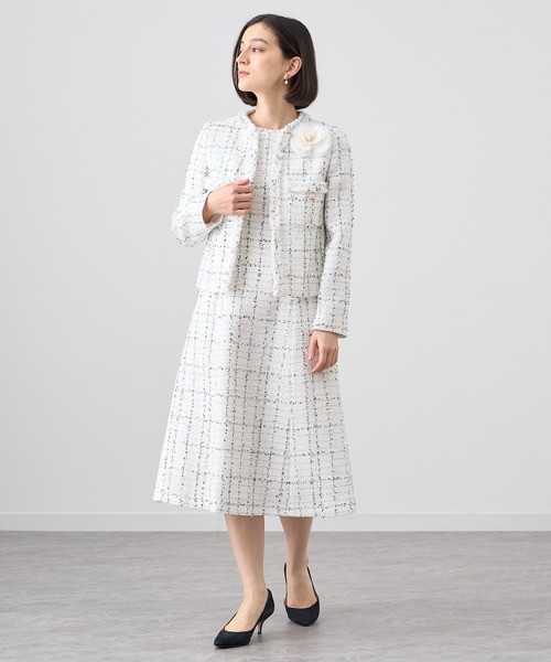 ANAYI（アナイ） ワンピース ミックスツイードフレア ワンピース