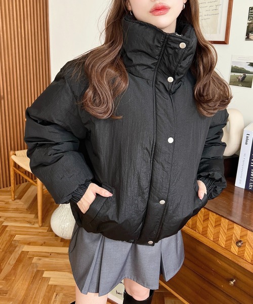 moment+ ダウンコート ダウンジャケット ナイロン光沢シャイニー