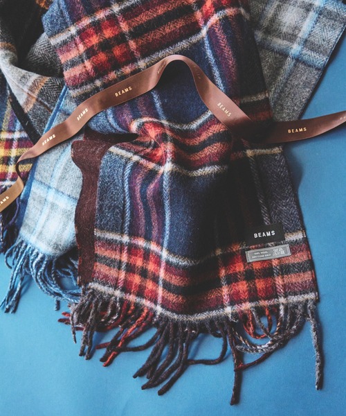 BEAMS（ビームス） マフラー グラデーション チェック マフラー メンズ