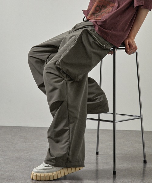 パンツ 「Alfred Alex」ルーズシルエットZIPポケットワイドカーゴ