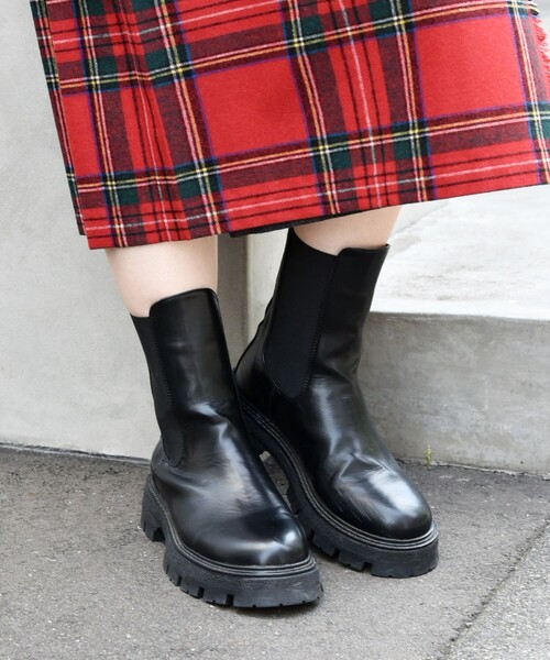 SHIPS any ブーツ 「WEB限定」SHIPS any: トラックソール サイドゴア