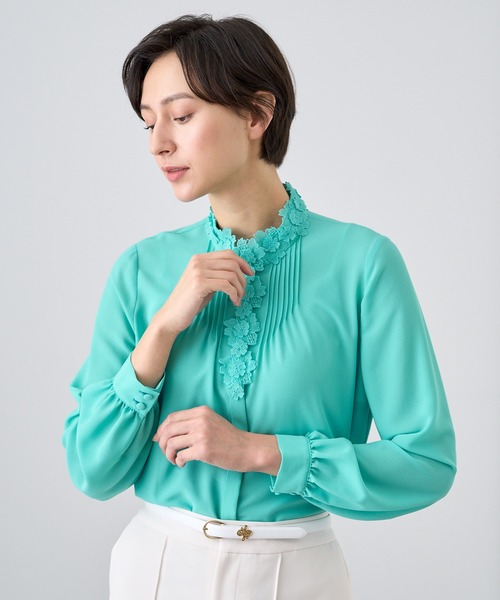 ANAYI（アナイ） ブラウス シャツ ジョーゼットフラワーレース