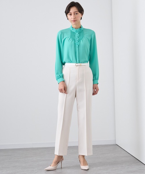 ANAYI（アナイ） ブラウス シャツ ジョーゼットフラワーレース