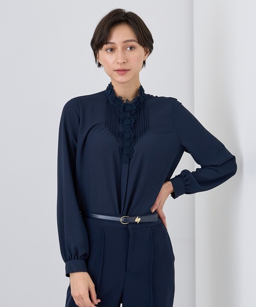 ANAYI（アナイ） ブラウス シャツ ジョーゼットフラワーレース