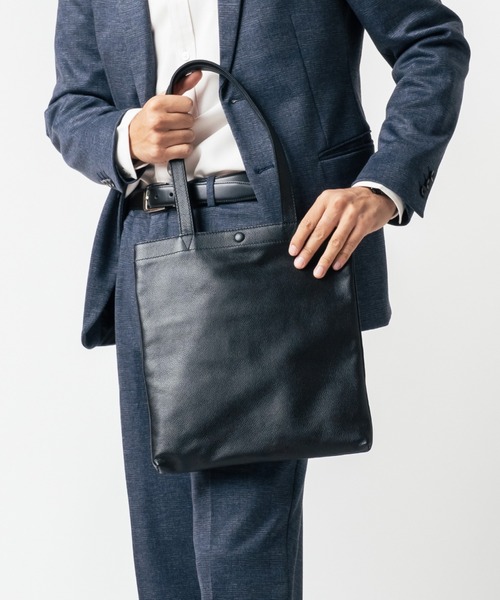 MURA（ムラ） トートバッグ シュリンクレザー マグネットボタン式 薄