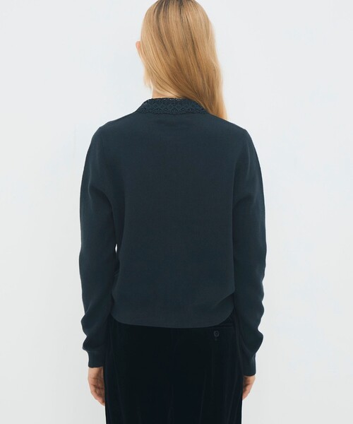 CABaN（キャバン） カーディガン コットンカシミヤ レースコンビ