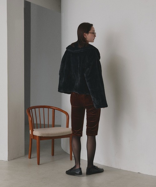 ad thie（アドティエ） ブルゾン アウター ふわふわソフトタッチ 衿