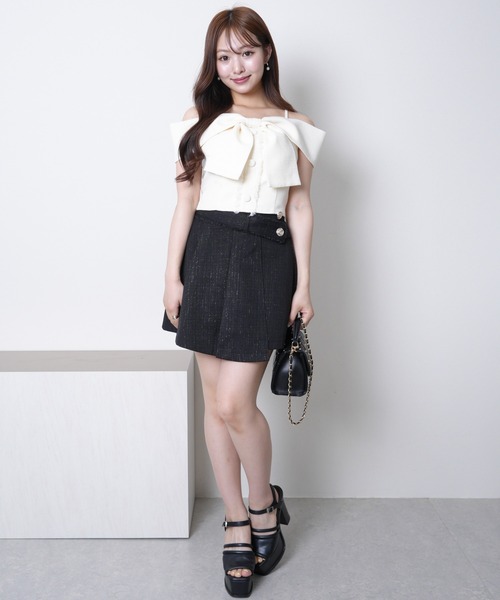 LIP SERVICE（リップサービス） ブラウス シャツ ツイードリボン