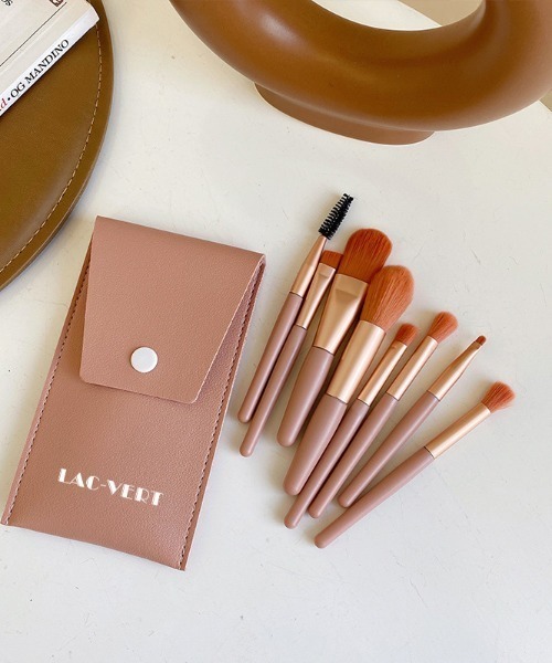 LACーVERT メイクブラシ ポーチ付きカラーメイクブラシ「8本