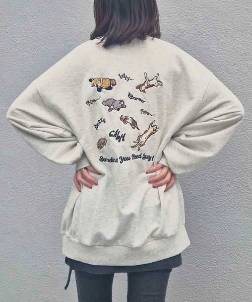 Bleu Bleuet（ブルーブルーエ） トレーナー スウェット Lazyアニマル