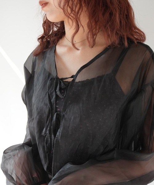 Port（ポート） キャミソール 「 」 小花柄 レース リボン カップ付き