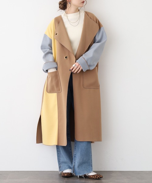 Anna Nicola（アンナニコラ） ノーカラーコート コート フェイクウール