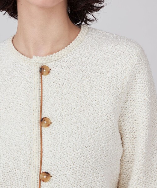 MACPHEE（マカフィー） カーディガン パイピング クルーネック