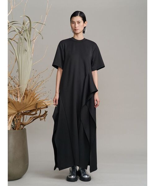 UN3D.（アンスリード） ワンピース ASYMMETRY RUFFLE JERSEY OP