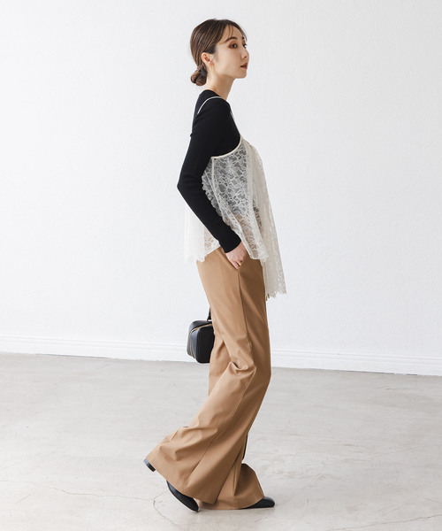 NOBLE（ノーブル） キャミソール 「追加」ラッセルレースギャザー