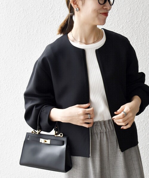 SHIPS any ジャケット ノーカラージャケット any:「洗濯機可能」ダブル