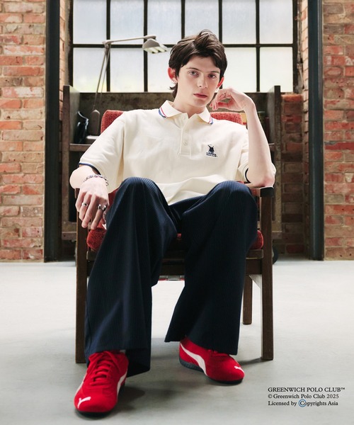 Adoon plain ポロシャツ GREENWICH POLOCLUB MOSS STITCH POLO SHIRT